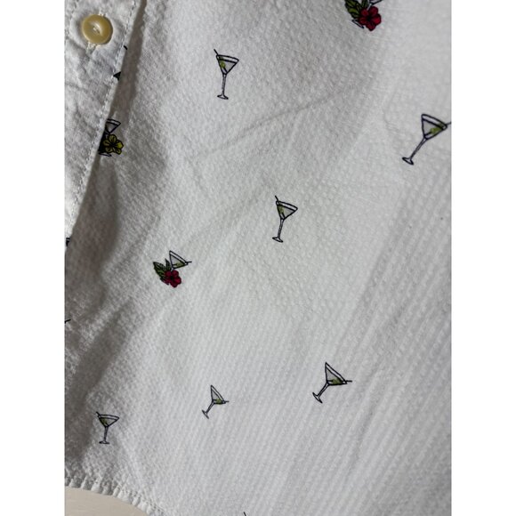 Tommy Bahama Men’s Size Large White Mix Master Camp Martini Button Down Shirt - Picture 5 of 9